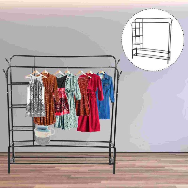 hangers & racks clothes storage rack dual-pole stand durable multipurpose holder
hangers & racks clothes storage rack dual-pole stand durable multipurpose holder
