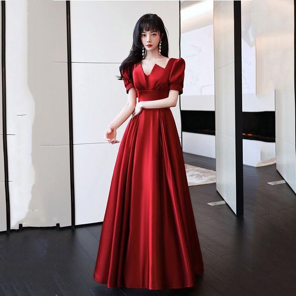 ethnic clothing folds pleated wedding party dress gown burgundy qipao long v-neck bandage cheongsam lantern sleeve vintage robe de soir, Red
ethnic clothing folds pleated wedding party dress gown burgundy qipao long v-neck bandage cheongsam lantern sleeve vintage robe de soir, Red