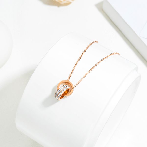 japanese and korean fashion net red double circle necklace women's gold plated rose inlaid with diamond clavicle chain necklace, Silver
japanese and korean fashion net red double circle necklace women's gold plated rose inlaid with diamond clavicle chain necklace, Silver