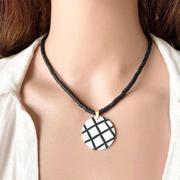 pendant necklaces minar trendy handmade contrast color flower necklace for women delicate polymer clay circle geometric jewelry, Silver
pendant necklaces minar trendy handmade contrast color flower necklace for women delicate polymer clay circle geometric jewelry, Silver