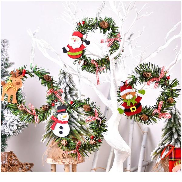 13cm mini christmas wreath garland xmas tree pendant door hanging ornaments christmas decorations for home navidad new y qyldhv 
13cm mini christmas wreath garland xmas tree pendant door hanging ornaments christmas decorations for home navidad new y qyldhv