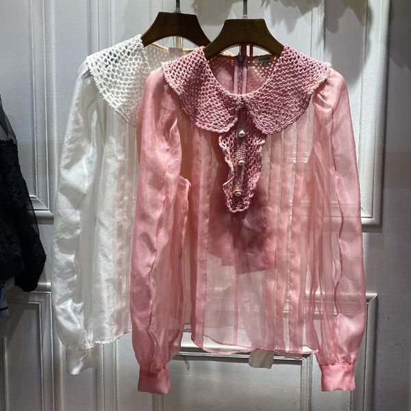 women's blouses & shirts 2021 early autumn celebrity temperament knitted lapel collar 100% silk organza slim two-piece long sleeve shir, White
women's blouses & shirts 2021 early autumn celebrity temperament knitted lapel collar 100% silk organza slim two-piece long sleeve shir, White