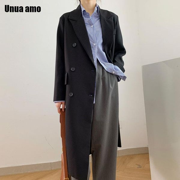 women's suits & blazers unua amo black long blazer women double breasted casual jacket official ladies loose mujer vestido 2021 autumn, White;black
women's suits & blazers unua amo black long blazer women double breasted casual jacket official ladies loose mujer vestido 2021 autumn, White;black