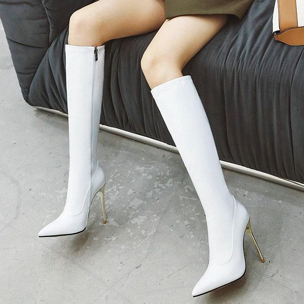 boots lady microfiber patent leather knee fashion autumn winter zipper shoes female pointed stiletto heels large size, Black
boots lady microfiber patent leather knee fashion autumn winter zipper shoes female pointed stiletto heels large size, Black
