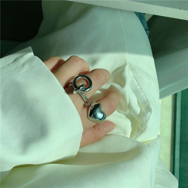 hbp fashion korean ins blogger's simple and fashionable texture love peach heart relief metal ring, Silver
hbp fashion korean ins blogger's simple and fashionable texture love peach heart relief metal ring, Silver