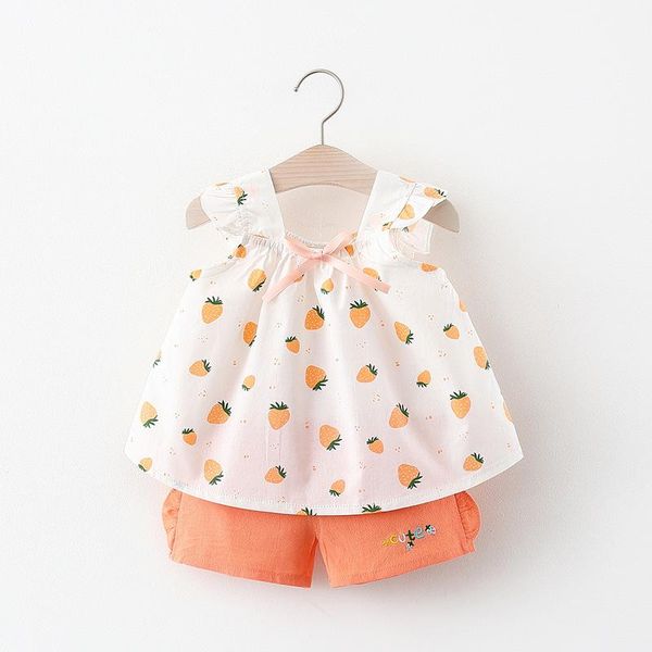 clothing sets 2021 summer baby girls strawberry print sleeveless vest blouse + shorts children kids casual 2pcs suits, White
clothing sets 2021 summer baby girls strawberry print sleeveless vest blouse + shorts children kids casual 2pcs suits, White