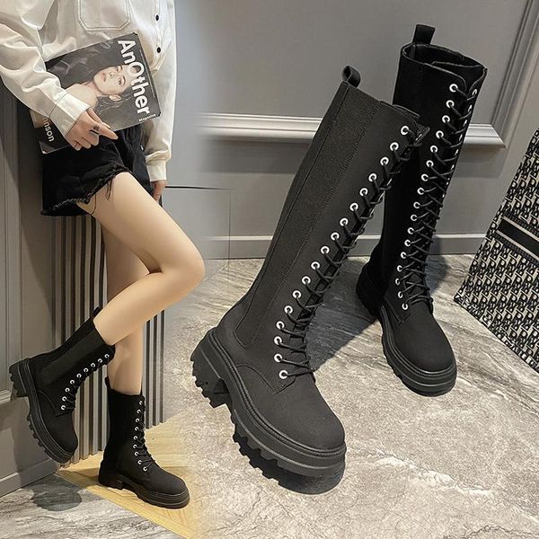 boots autumn 2021 round toe lace-up mid-tube fashion personality british style mid-heel thick-soled motorcycle, Black
boots autumn 2021 round toe lace-up mid-tube fashion personality british style mid-heel thick-soled motorcycle, Black