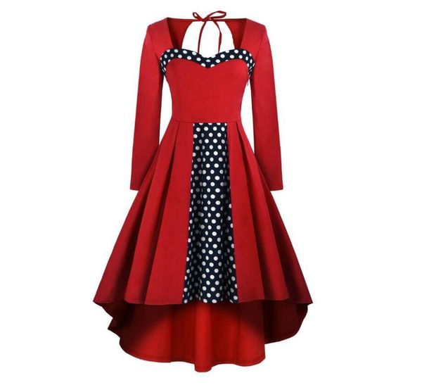 casual dresses 2021 ladies retro style 50s rockabilly long sleeve open back sweetheart neck pin up polka dots high low dress veestidos, Black;gray
casual dresses 2021 ladies retro style 50s rockabilly long sleeve open back sweetheart neck pin up polka dots high low dress veestidos, Black;gray
