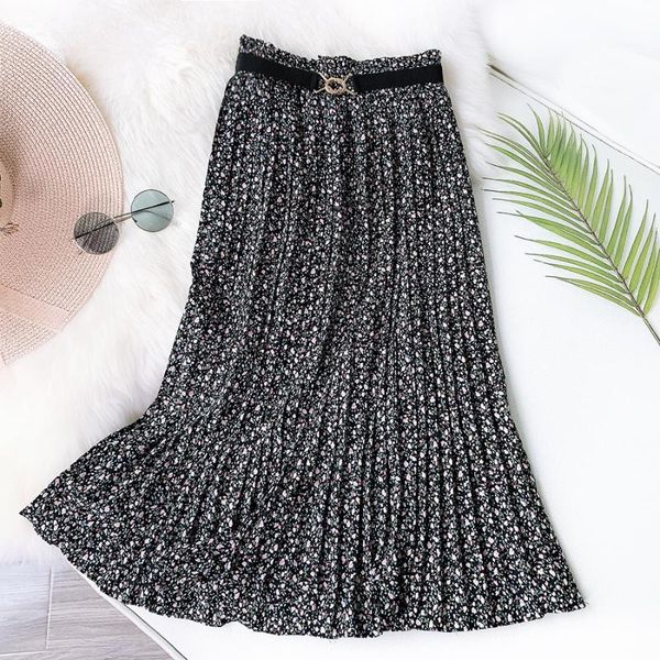 skirts ladies pleated midi skirt floral retro chiffon stretch high waist a-line casual elegant fashion with belt women, Black
skirts ladies pleated midi skirt floral retro chiffon stretch high waist a-line casual elegant fashion with belt women, Black