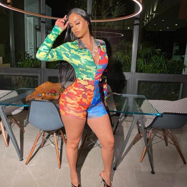 women deep v-neck bodycon sleepwear jumpsuit zipper bodysuit shorts romper bodysuit printed long sleeve print bodysuits, White 
women deep v-neck bodycon sleepwear jumpsuit zipper bodysuit shorts romper bodysuit printed long sleeve print bodysuits, White