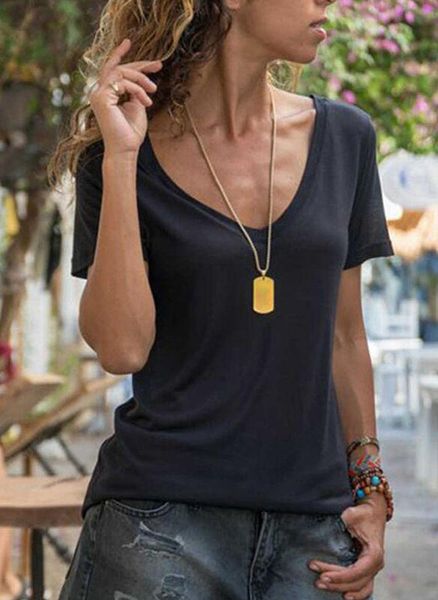 women's t-shirt solid color v-neck halter casual short sleeve basic black white pink
women's t-shirt solid color v-neck halter casual short sleeve basic black white pink