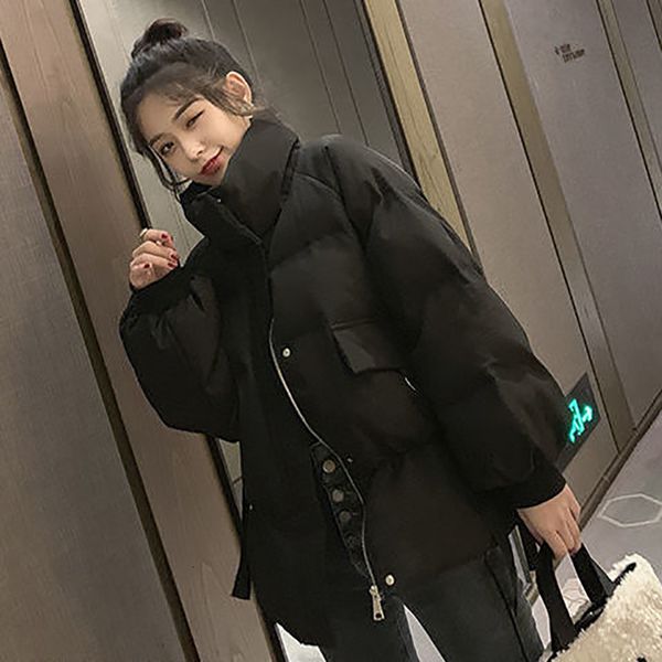 2021 women's parka new bread clothing korean version loose ins cotton coat women short winter jacket solid warm ca rqm8, Black
2021 women's parka new bread clothing korean version loose ins cotton coat women short winter jacket solid warm ca rqm8, Black