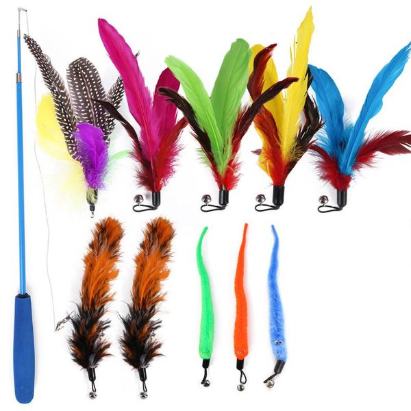 cat toys 11 pcs feather toy with small bell retractable wand colorful play interactive fun for cats
cat toys 11 pcs feather toy with small bell retractable wand colorful play interactive fun for cats