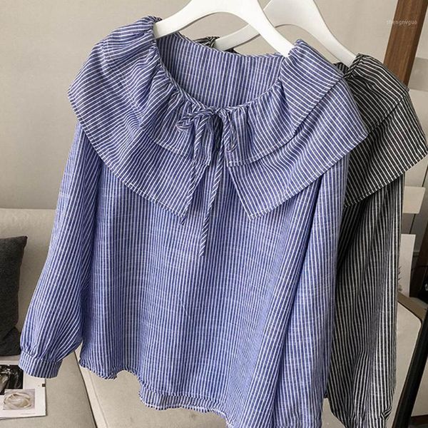 women mujer fashion casual o-neck striped ladies long sleeve ruffles loose roupas feminina shirts women's blouses &, White
women mujer fashion casual o-neck striped ladies long sleeve ruffles loose roupas feminina shirts women's blouses &, White