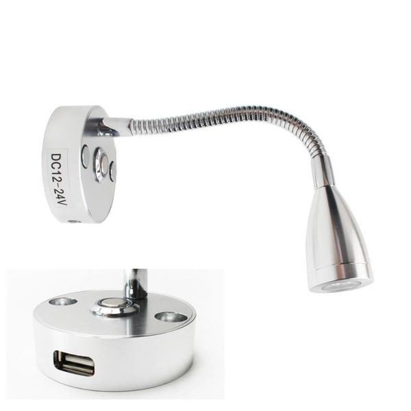 dc12v 24v 3w rv boat led reading light dimmable flexible gooseneck wall lamp for bedroom interior motorhom with usb charger port
dc12v 24v 3w rv boat led reading light dimmable flexible gooseneck wall lamp for bedroom interior motorhom with usb charger port