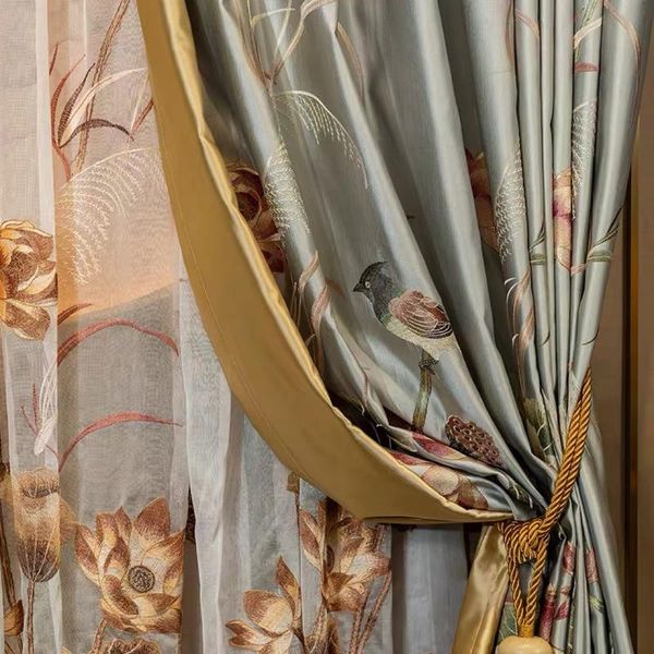 curtain & drapes factory price curtains living room chinese embroidery simulation silk flower bird lotus high precision atmospheric blackout
curtain & drapes factory price curtains living room chinese embroidery simulation silk flower bird lotus high precision atmospheric blackout