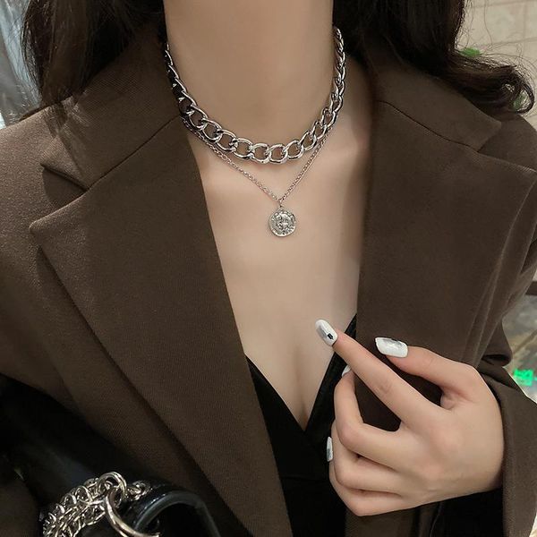 chains double chain necklace european and american temperament clavicle short neck simple design women's fashion pendant, Silver
chains double chain necklace european and american temperament clavicle short neck simple design women's fashion pendant, Silver