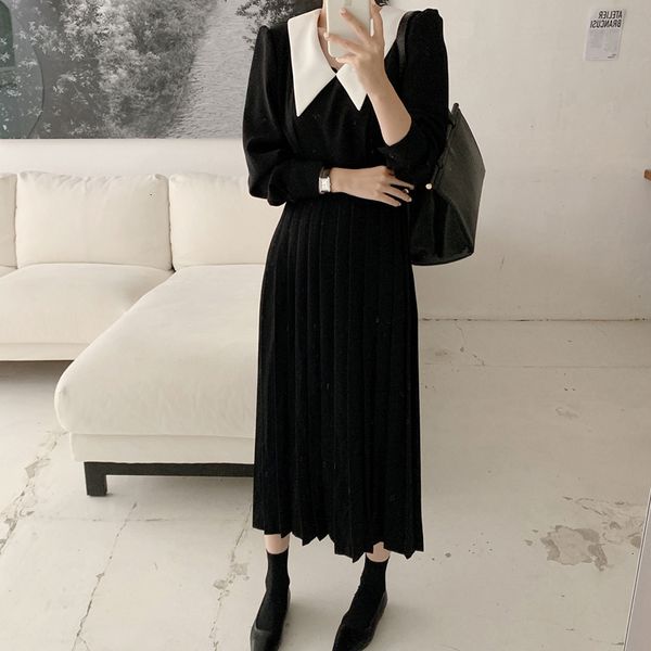 new 2021 elegant pleated women spring a-line long sleeve midi office patchwork autumn p3q3, Black;gray
new 2021 elegant pleated women spring a-line long sleeve midi office patchwork autumn p3q3, Black;gray