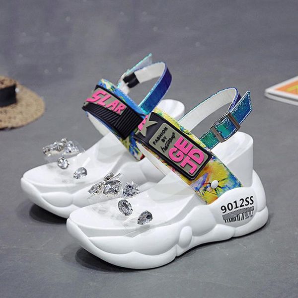 rhinestone hollow out wedges beach shoes comfortable platform peep toe transparent sandals buckle strap heighten shoes11cm, Black
rhinestone hollow out wedges beach shoes comfortable platform peep toe transparent sandals buckle strap heighten shoes11cm, Black