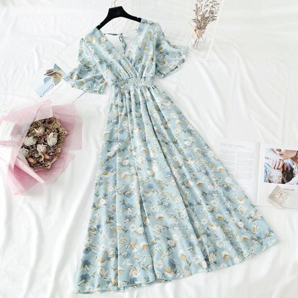casual dresses 2021 summer women ruffled short-sleeved chiffon dress v-neck high waist floral print beach midi backless vestidos, Black;gray
casual dresses 2021 summer women ruffled short-sleeved chiffon dress v-neck high waist floral print beach midi backless vestidos, Black;gray