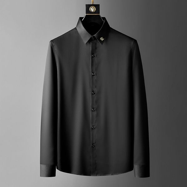 2021 spring men's long-sleeve casual white shirt fit formal dress shirts streetwear social party clothes j65a, White;black
2021 spring men's long-sleeve casual white shirt fit formal dress shirts streetwear social party clothes j65a, White;black