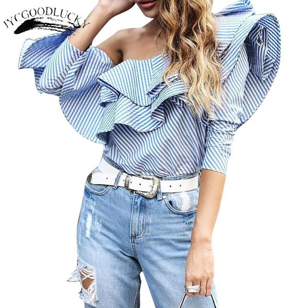 women's blouses & shirts stripe blouse ruffle off shoulder shirt blusas long sleeve fashion women clothes 2021 ladies plus size, White
women's blouses & shirts stripe blouse ruffle off shoulder shirt blusas long sleeve fashion women clothes 2021 ladies plus size, White
