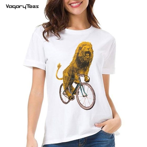 women's t-shirt 2021 retro lion riding fixed gear bikes print funny animal bicycles design casual hip hop girl tees, White
women's t-shirt 2021 retro lion riding fixed gear bikes print funny animal bicycles design casual hip hop girl tees, White