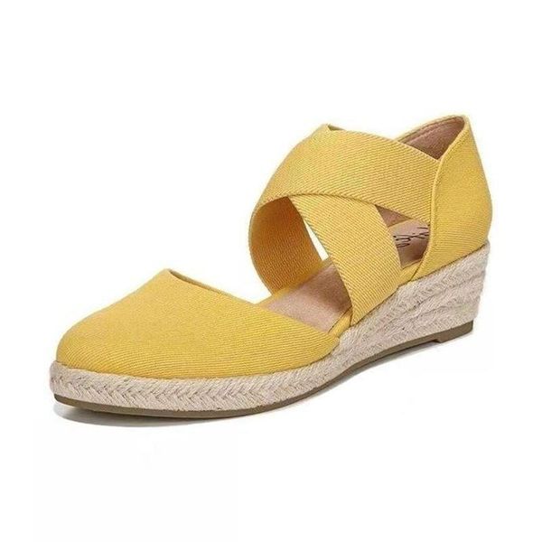 sandals wedge platform for women stretch fabric cross shoes hemps heels ladies pumps footwear plus size 36-43 closed toe, Black
sandals wedge platform for women stretch fabric cross shoes hemps heels ladies pumps footwear plus size 36-43 closed toe, Black