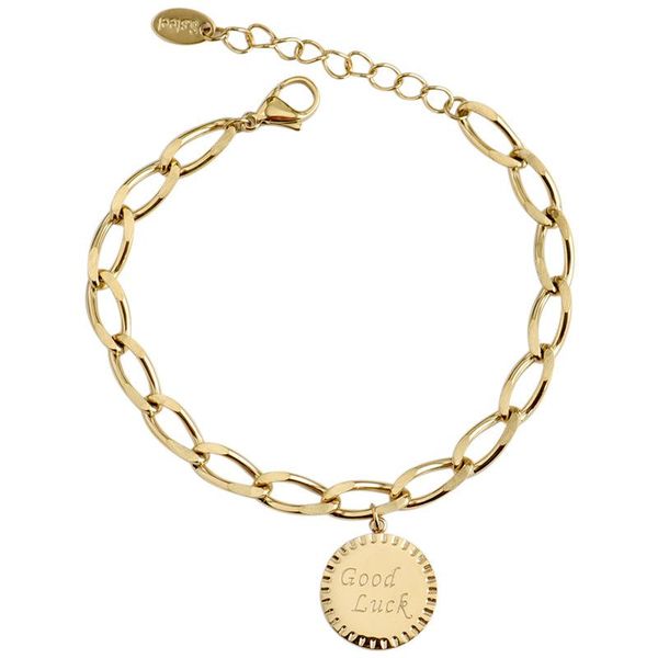 charm bracelets 1pc/bag girls bracelet goodluck letter colourfast titanium steel ladies beauty ornaments jewelry ssl0010, Golden;silver
charm bracelets 1pc/bag girls bracelet goodluck letter colourfast titanium steel ladies beauty ornaments jewelry ssl0010, Golden;silver