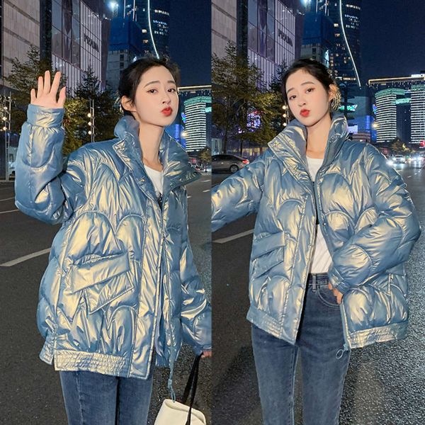 women's bread clothing 2020 new winter korean loose short thickened bright face fashion cotton padded jacket, Black
women's bread clothing 2020 new winter korean loose short thickened bright face fashion cotton padded jacket, Black