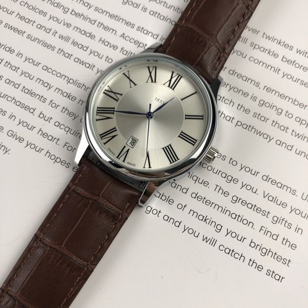 2021 new luxury mens watches three stitches quartz watch designer watches ts 1853 brand leather strap mens fashion accessories, Slivery;brown
2021 new luxury mens watches three stitches quartz watch designer watches ts 1853 brand leather strap mens fashion accessories, Slivery;brown