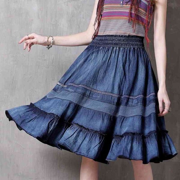 elegant patchwork denim skirts for women vintage sweet fresh ruffles jupe female fashion office lady bottoms summer 210525, Black
elegant patchwork denim skirts for women vintage sweet fresh ruffles jupe female fashion office lady bottoms summer 210525, Black