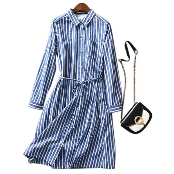 casual dresses 2021 summer full sleeve 100% cotton dress striped women natural fiber elegant lady clothing, Black;gray
casual dresses 2021 summer full sleeve 100% cotton dress striped women natural fiber elegant lady clothing, Black;gray