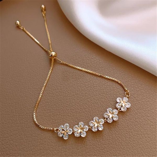 link, chain fashion snowflake star crystal gold bracelet adjustable charm women korean style female party jewelry, Black
link, chain fashion snowflake star crystal gold bracelet adjustable charm women korean style female party jewelry, Black