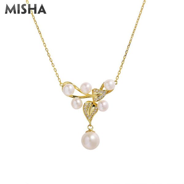 chains misha trendy pearl necklace women natural for wedding birthday gifts fashion, Silver
chains misha trendy pearl necklace women natural for wedding birthday gifts fashion, Silver