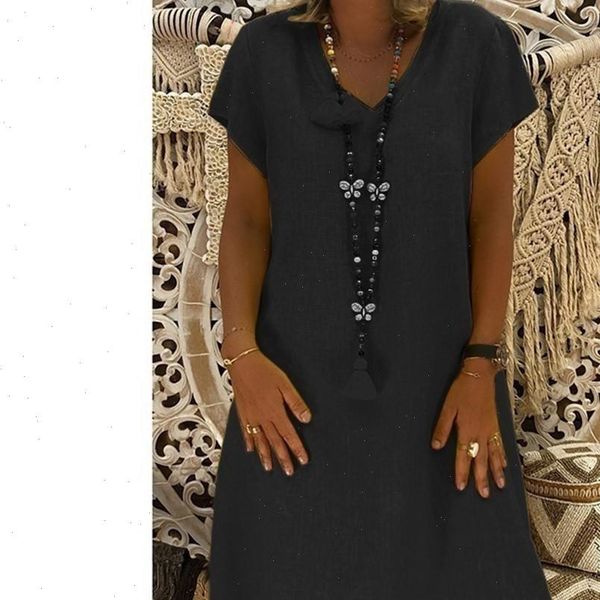 new women short sleeve dress solid v neck summer beach cotton linen casual kaftan maxi loose dresses plus size s 5xl, Black;gray
new women short sleeve dress solid v neck summer beach cotton linen casual kaftan maxi loose dresses plus size s 5xl, Black;gray
