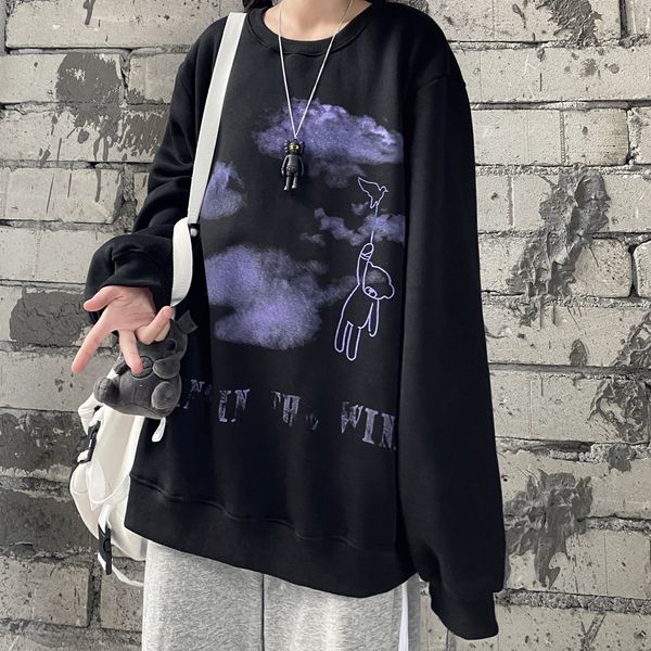 2021 new sweatshirt autumn and winter simple jacket cartoon bear cloud print all-match hoodie long-sleeved hooded women ei9s, Black
2021 new sweatshirt autumn and winter simple jacket cartoon bear cloud print all-match hoodie long-sleeved hooded women ei9s, Black