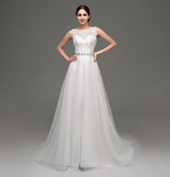 2022 wedding dresses bridal gowns lace applique beaded sash robe de soiree zipper back long tulle a line women wear, White
2022 wedding dresses bridal gowns lace applique beaded sash robe de soiree zipper back long tulle a line women wear, White