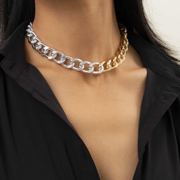 jewelry punk mixed color geometric cross simple single layer chain necklace, Silver
jewelry punk mixed color geometric cross simple single layer chain necklace, Silver