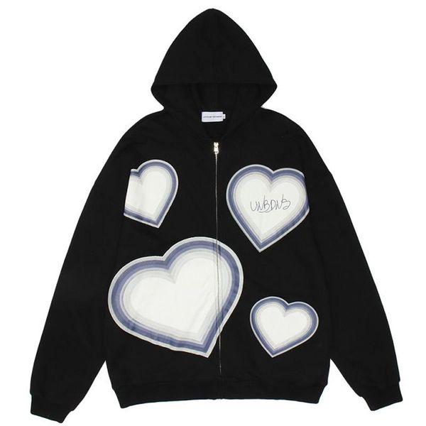 women's hoodies & sweatshirts zip-up hoodie y2k women heart-shaped print loose punk e-girl kawaii sweatshirt hip-hop streetwear winter, Black
women's hoodies & sweatshirts zip-up hoodie y2k women heart-shaped print loose punk e-girl kawaii sweatshirt hip-hop streetwear winter, Black