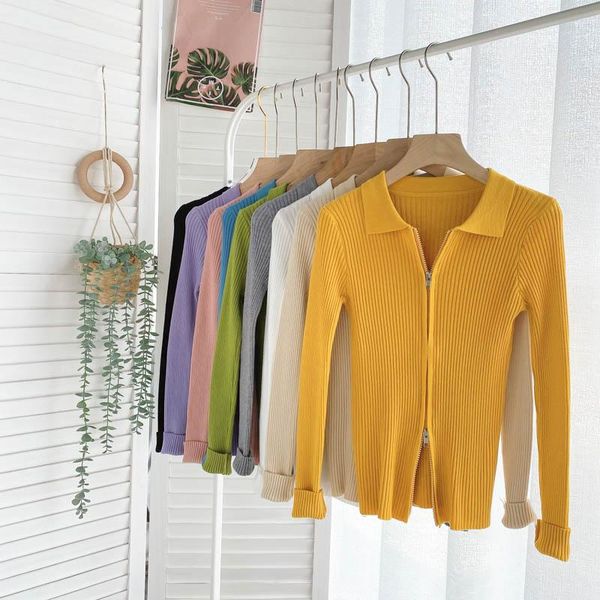 women's sweaters autumn2021 zipper knitted sweater women turndown-collar long sleeve elastic s. sweates winter fashion cute basic, White;black
women's sweaters autumn2021 zipper knitted sweater women turndown-collar long sleeve elastic s. sweates winter fashion cute basic, White;black