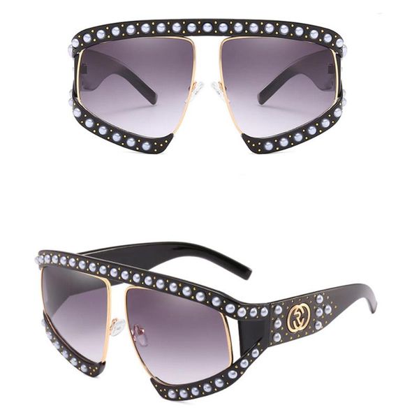 sunglasses fashion pearl large plastic frame men women pink red green black flat lens sun protective glasses, White;black
sunglasses fashion pearl large plastic frame men women pink red green black flat lens sun protective glasses, White;black