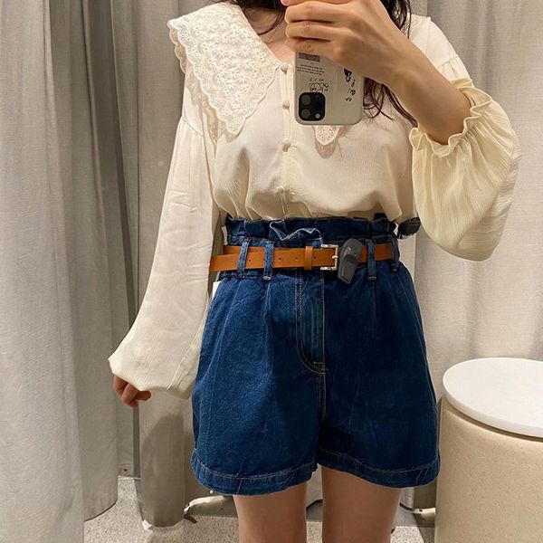 women's shorts xeasy women 2021 temperament loose wild jeans summer wear wide leg denim female, White;black
women's shorts xeasy women 2021 temperament loose wild jeans summer wear wide leg denim female, White;black