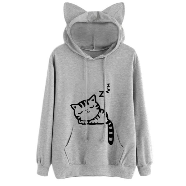 female fashion causal cat ear hooded sweatshirts womens cat printed long sleeve pullovers hoodies, Black
female fashion causal cat ear hooded sweatshirts womens cat printed long sleeve pullovers hoodies, Black