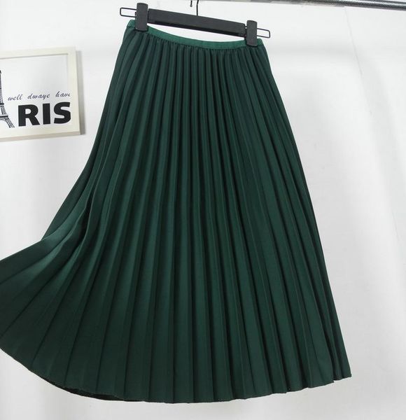 skirts peonfly fashion elegant pleated skirt women high waist solid color ankle length elastic casual 8 colors available, Black
skirts peonfly fashion elegant pleated skirt women high waist solid color ankle length elastic casual 8 colors available, Black