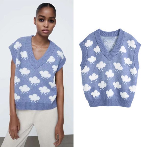small fresh sweet pattern knitted vest autumn winter women's temperament v-neck sleeveless sweater, White
small fresh sweet pattern knitted vest autumn winter women's temperament v-neck sleeveless sweater, White