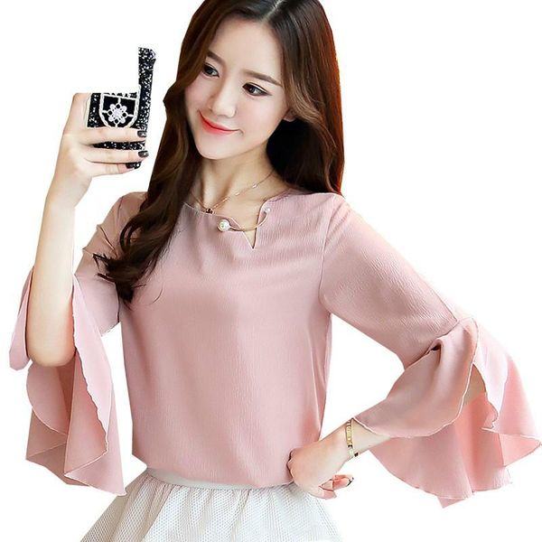 women blouses 2021 elegant summer shirts ladies solid o-neck three quarter sleeve casual pink, White
women blouses 2021 elegant summer shirts ladies solid o-neck three quarter sleeve casual pink, White
