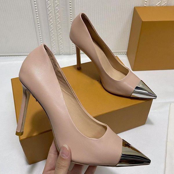 dress shoes spring shallow stilettos lady fashion real leather metal pointed splicing decor single iron head women's super high heels, Black
dress shoes spring shallow stilettos lady fashion real leather metal pointed splicing decor single iron head women's super high heels, Black