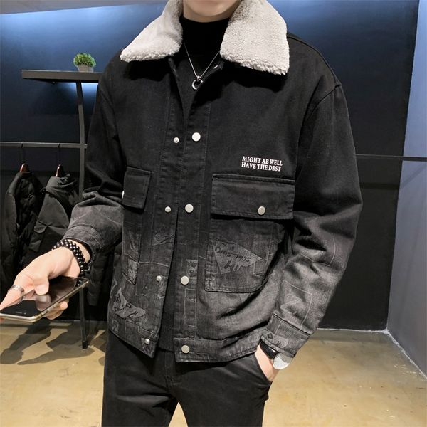 Moda New Alta Qualidade Frente Es Bolsos Homens Jeans Jaquetas Quente Turn Down Collar Nico Fino Ajuste Denim C JHL5, Black;brown
Moda New Alta Qualidade Frente Es Bolsos Homens Jeans Jaquetas Quente Turn Down Collar Nico Fino Ajuste Denim C JHL5, Black;brown
