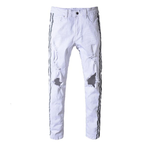 new men's trousers street summer white ripped jeans male hair stylist slim dnim pants 5342 oz0p, Blue
new men's trousers street summer white ripped jeans male hair stylist slim dnim pants 5342 oz0p, Blue